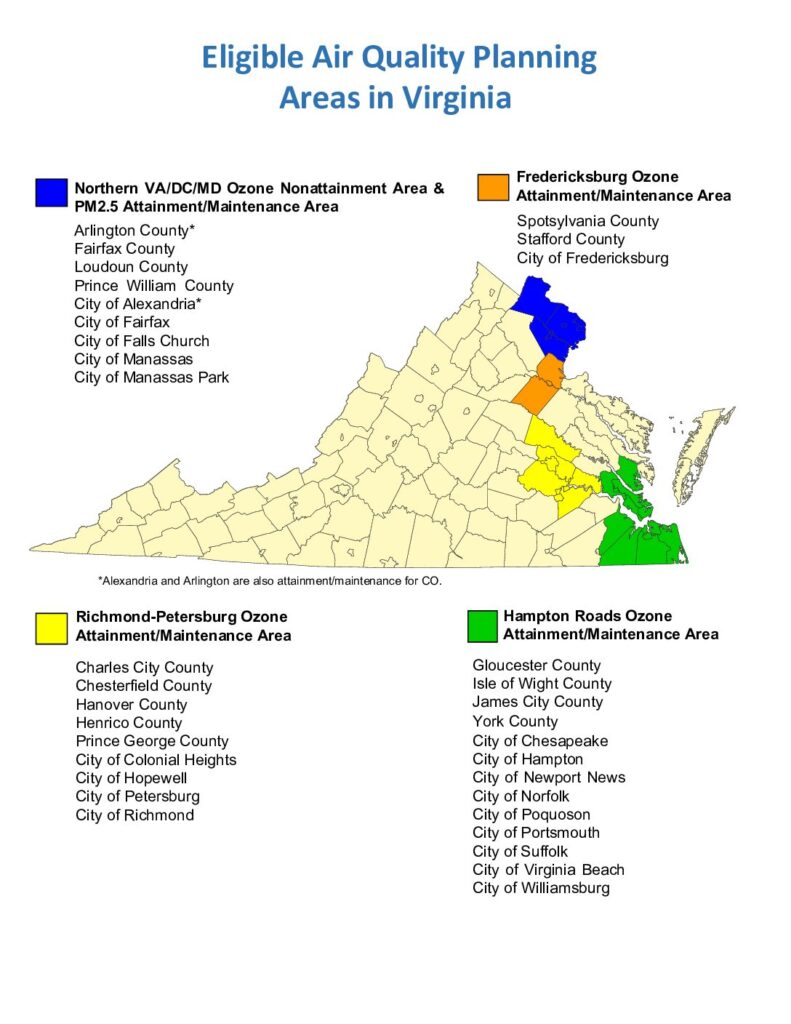 CMAQ Map 2023 | Virginia Clean Cities